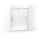 Kohler - Levity Plus Frameless sliding shower door, 77-9/16'' H x 56-5/8 - 59-5/8'' W, with 5/16''-thick Crystal Clear glass - Anodized Brushed Nickel