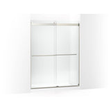 Kohler - Levity Plus Frameless sliding shower door, 77-9/16'' H x 56-5/8 - 59-5/8'' W, with 5/16''-thick Crystal Clear glass - Anodized Brushed Nickel