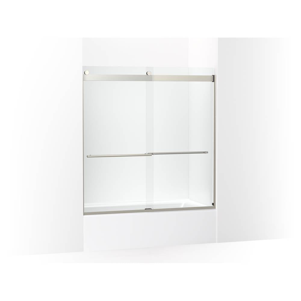 Kohler - Levity Plus 61-9/16'' H sliding bath door with 3/8''-thick glass - Anodized Brushed Nickel