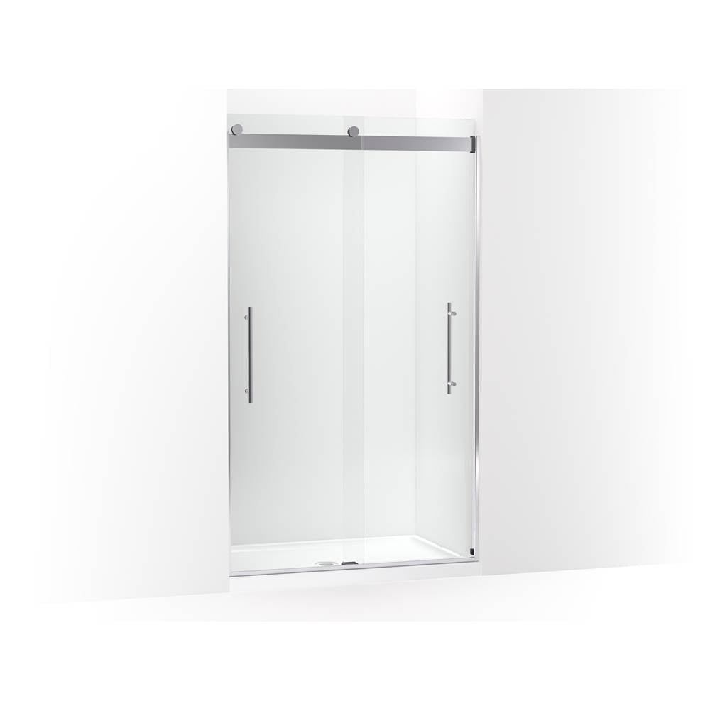 Kohler - Levity Plus Frameless sliding shower door, 81-5/8'' H x 44-5/8 - 47-5/8'' W, with 3/8''-thick Crystal Clear glass - Bright Polished Silver