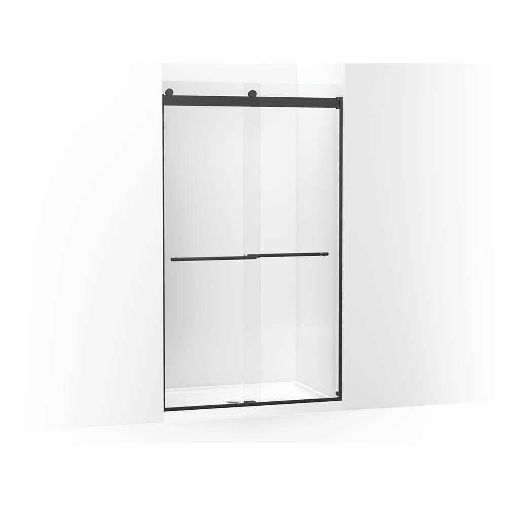 Kohler - Levity Plus Frameless sliding shower door, 81-5/8'' H x 44-5/8 - 47-5/8'' W, with 3/8''-thick Crystal Clear glass - Matte Black
