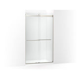 Kohler - Levity Plus Frameless sliding shower door, 81-5/8'' H x 44-5/8 - 47-5/8'' W, with 3/8''-thick Crystal Clear glass - Anodized Brushed Nickel
