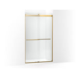 Kohler - Levity Plus Frameless sliding shower door, 81-5/8'' H x 44-5/8 - 47-5/8'' W, with 3/8''-thick Crystal Clear glass - Vibrant Brushed Moderne Brass