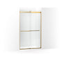 Kohler - Levity Plus Frameless sliding shower door, 81-5/8'' H x 44-5/8 - 47-5/8'' W, with 3/8''-thick Crystal Clear glass - Vibrant Brushed Moderne Brass
