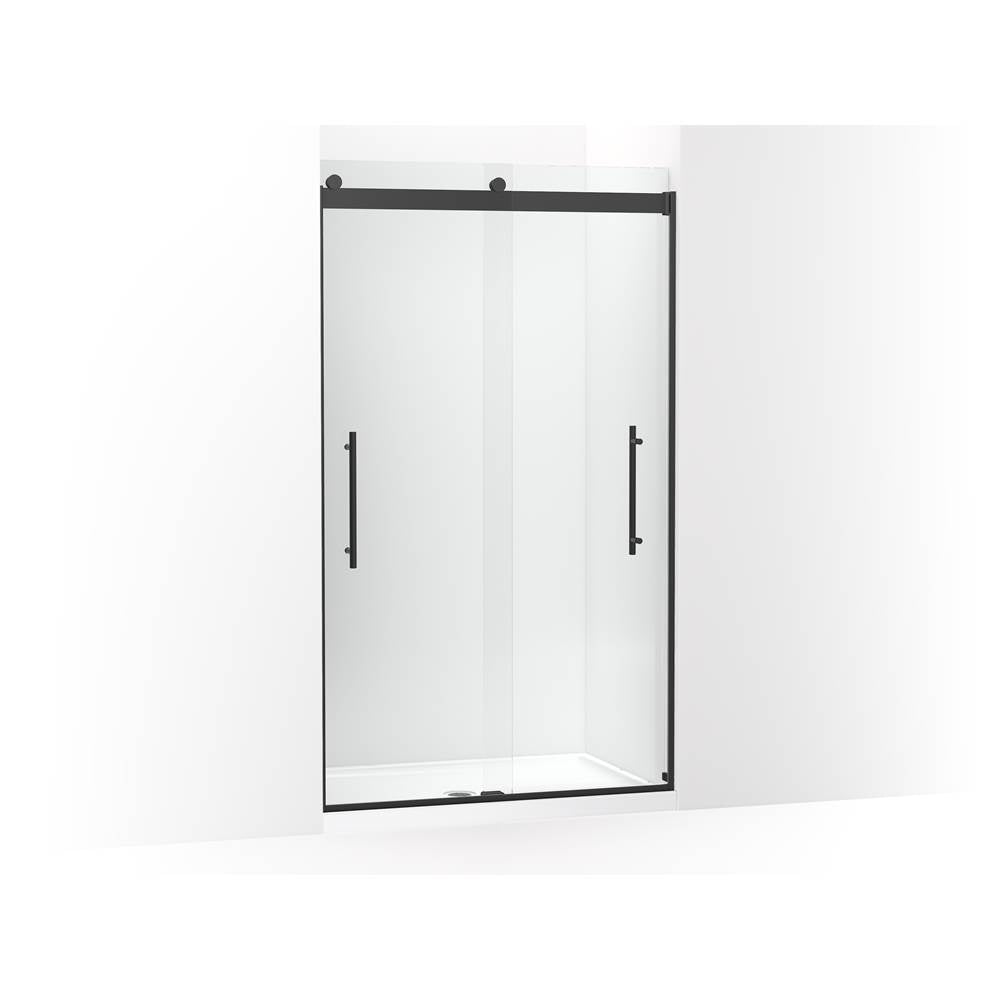 Kohler - Levity Plus Frameless sliding shower door, 81-5/8'' H x 44-5/8 - 47-5/8'' W, with 3/8''-thick Crystal Clear glass - Matte Black