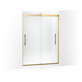 Kohler - Levity Plus Frameless sliding shower door, 81-5/8'' H x 56-5/8 - 59-5/8'' W, with 3/8''-thick Crystal Clear glass - Vibrant Brushed Moderne Brass