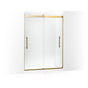 Kohler - Levity Plus Frameless sliding shower door, 81-5/8'' H x 56-5/8 - 59-5/8'' W, with 3/8''-thick Crystal Clear glass - Vibrant Brushed Moderne Brass