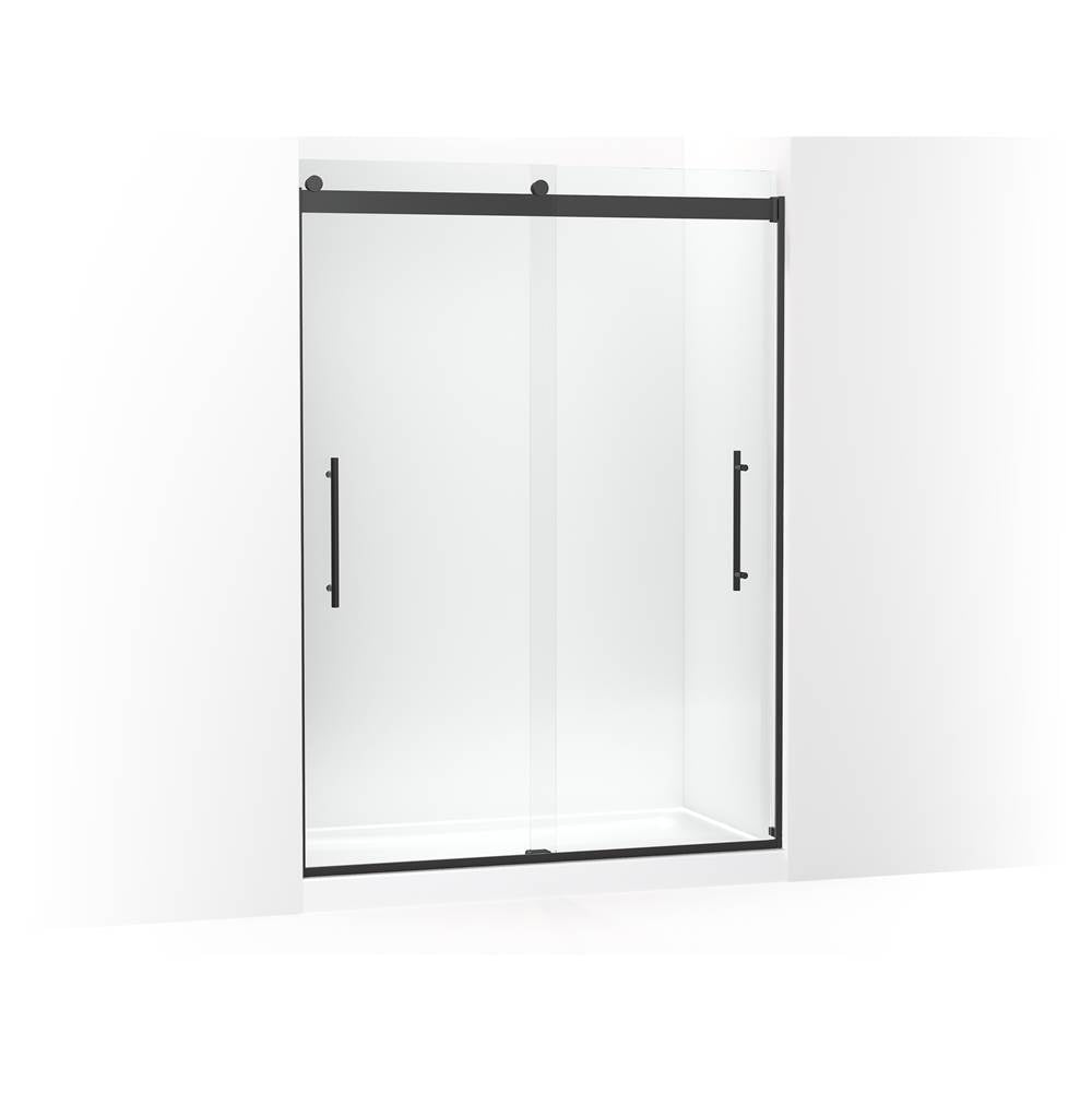 Kohler - Levity Plus Frameless sliding shower door, 81-5/8'' H x 56-5/8 - 59-5/8'' W, with 3/8''-thick Crystal Clear glass - Matte Black