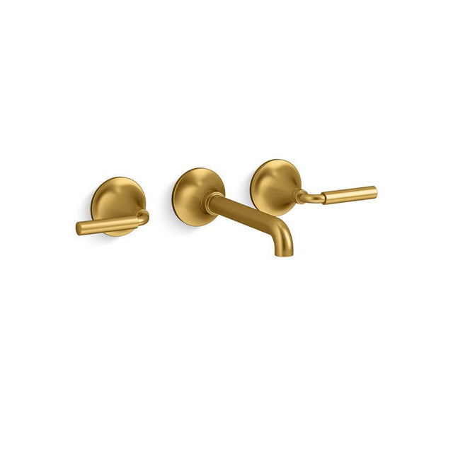 Kohler - ToneE Wall-mount bathroom sink faucet trim, 1.2 gpm - Vibrant Brushed Moderne Brass