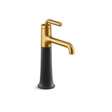 Kohler - ToneE Tall single-handle bathroom sink faucet, 1.2 gpm - Matte Black with Brushed Moderne Brass