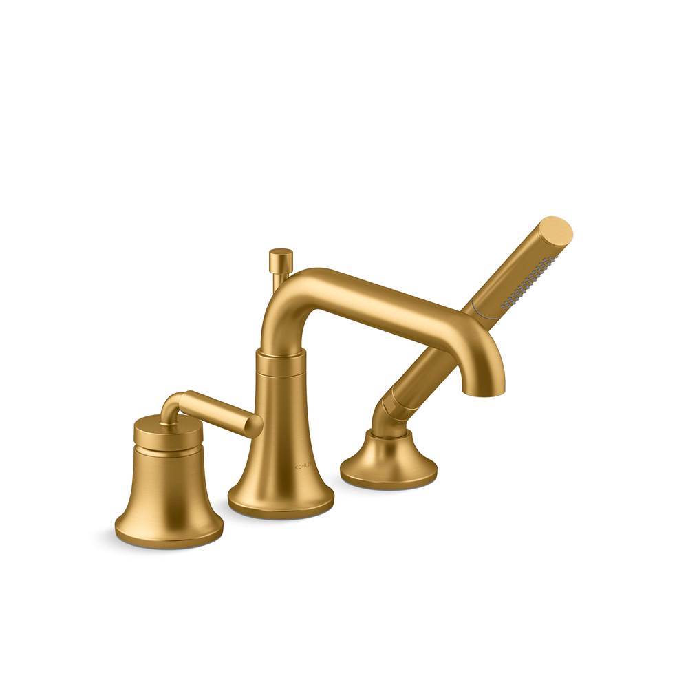 Kohler - ToneE Deck-mount bath faucet with handshower - Vibrant Brushed Moderne Brass