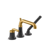 Kohler - ToneE Deck-mount bath faucet with handshower - Matte Black with Brushed Moderne Brass