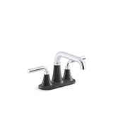 Kohler - ToneE Centerset bathroom sink faucet, 1.2 gpm - Polished Chrome With Matte Black