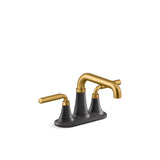 Kohler - ToneE Centerset bathroom sink faucet, 1.2 gpm - Matte Black with Brushed Moderne Brass
