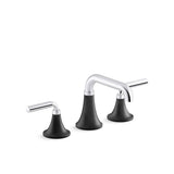 Kohler - ToneE Widespread bathroom sink faucet, 1.2 gpm - Polished Chrome With Matte Black
