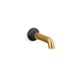 Kohler - ToneE Wall-mount bath spout - Matte Black with Brushed Moderne Brass