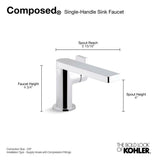 Composed Single-handle bathroom sink faucet with Lever handle, 1.2 gpm