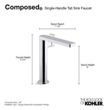 Composed Tall single-handle bathroom sink faucet with Lever handle, 1.2 gpm