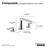 Composed Widespread bathroom sink faucet with Lever handles, 1.2 gpm