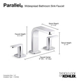 Parallel Widespread bathroom sink faucet, 1.2 gpm