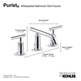 Purist Widespread bathroom sink faucet with Lever handles, 1.2 gpm