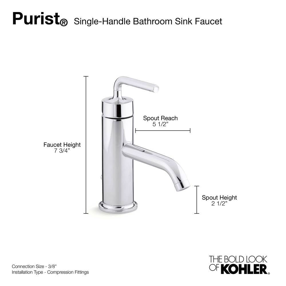 Purist Single-handle bathroom sink faucet with Straight Lever handle, 1.2 gpm