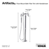 Artifacts Floor-mount bath filler trim with handshower