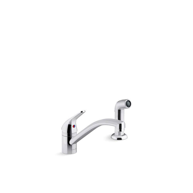 Kohler - Jolt Single-handle kitchen sink faucet with side sprayer - Polished Chrome