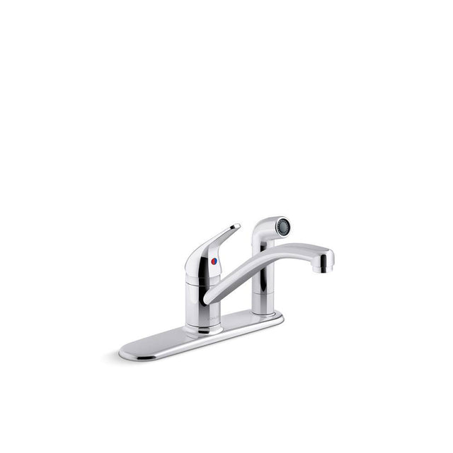 Kohler - Jolt Single-handle kitchen sink faucet with side sprayer - Polished Chrome