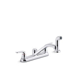 Kohler - Jolt Two-handle kitchen sink faucet with side sprayer - Polished Chrome