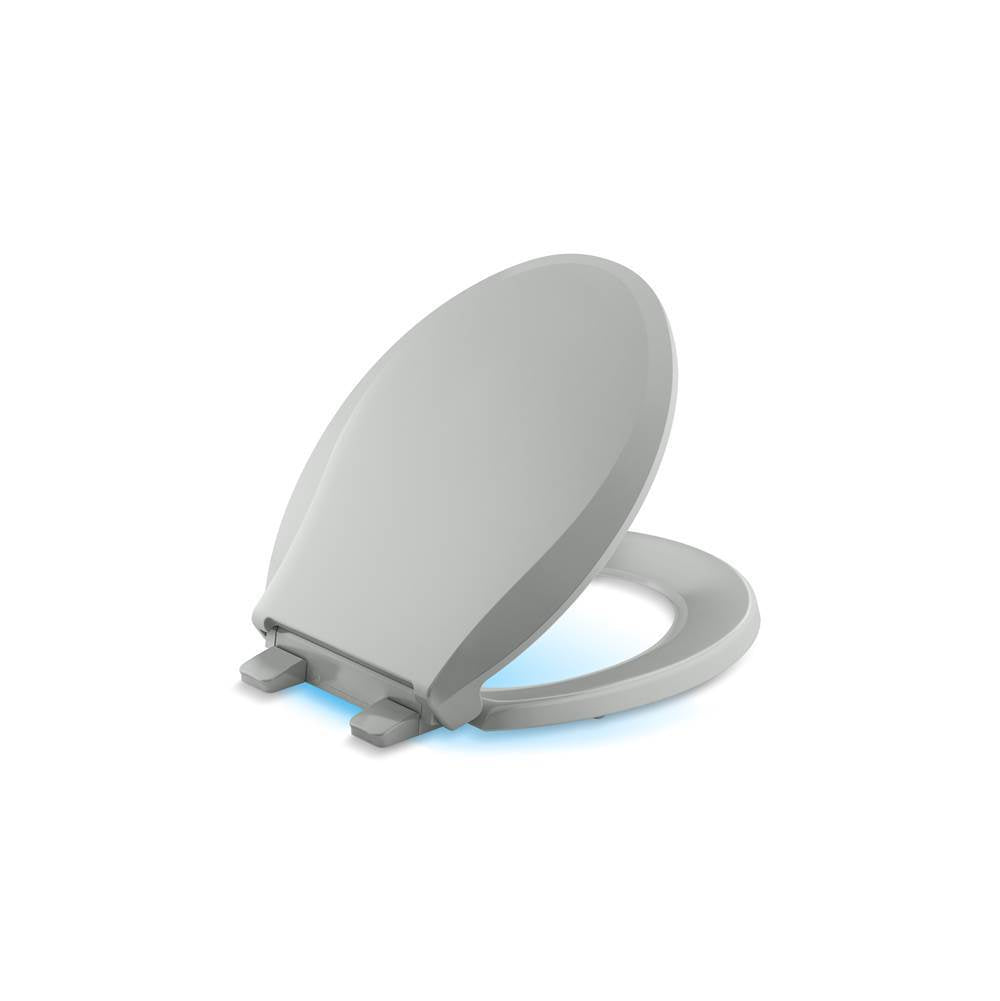 Kohler - Cachet Nightlight ReadyLatch Quiet-CloseE round-front toilet seat - Ice Grey