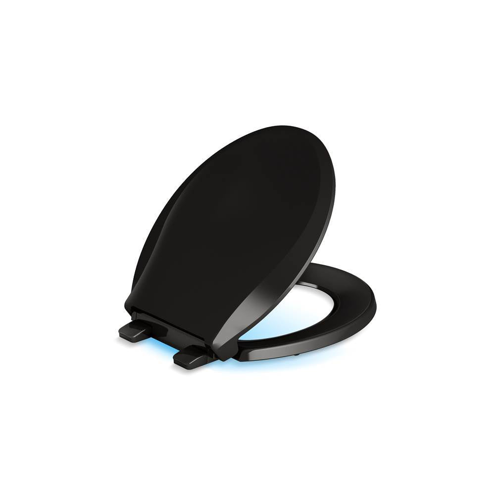 Kohler - Cachet Nightlight ReadyLatch Quiet-CloseE round-front toilet seat - Black