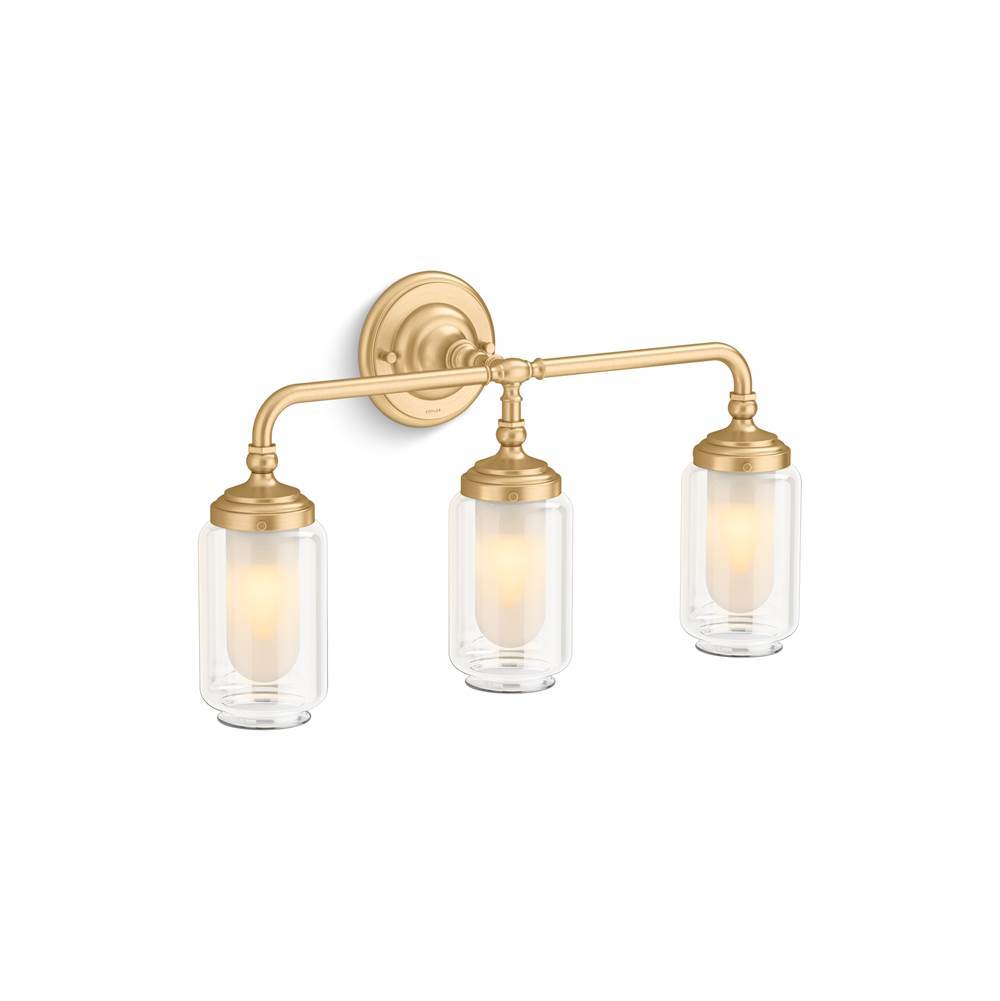 Kohler - Artifacts Three-light sconce - Brushed Moderne Brass