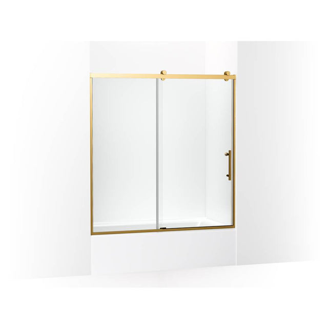 Kohler - Rely 62-1/2'' H sliding bath door with 3/8''-thick glass - Vibrant Brushed Moderne Brass