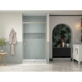 Rely 77'' H sliding shower door with 3/8''-thick glass