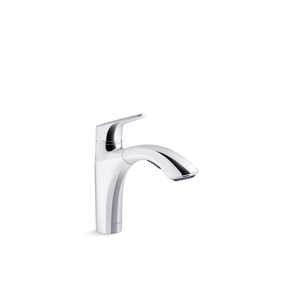 Kohler - Rival Pull-out kitchen sink faucet with two-function sprayhead - Polished Chrome