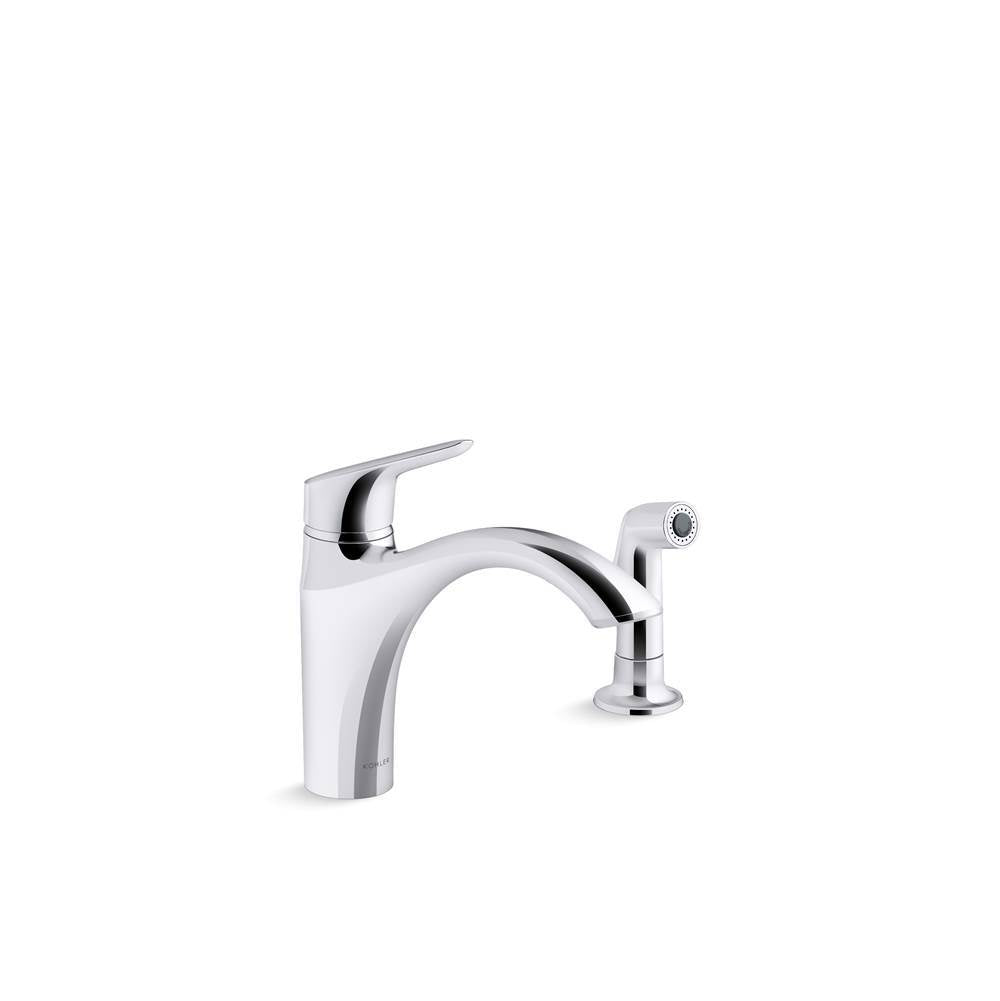 Kohler - Rival Single-handle kitchen sink faucet with side sprayer - Polished Chrome