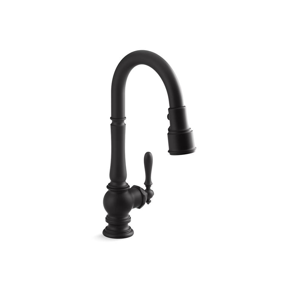 Kohler - Artifacts Pull-down kitchen sink faucet with three-function sprayhead - Matte Black