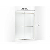 Levity Plus 81-5/8'' H sliding shower door with 3/8''-thick glass