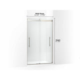 Levity Plus Frameless sliding shower door, 81-5/8'' H x 44-5/8 - 47-5/8'' W, with 3/8''-thick Crystal Clear glass