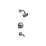 Kohler - Purist Rite-Temp bath and shower trim kit with push-button diverter and cross handle, 1.75 gpm - Vibrant Titanium