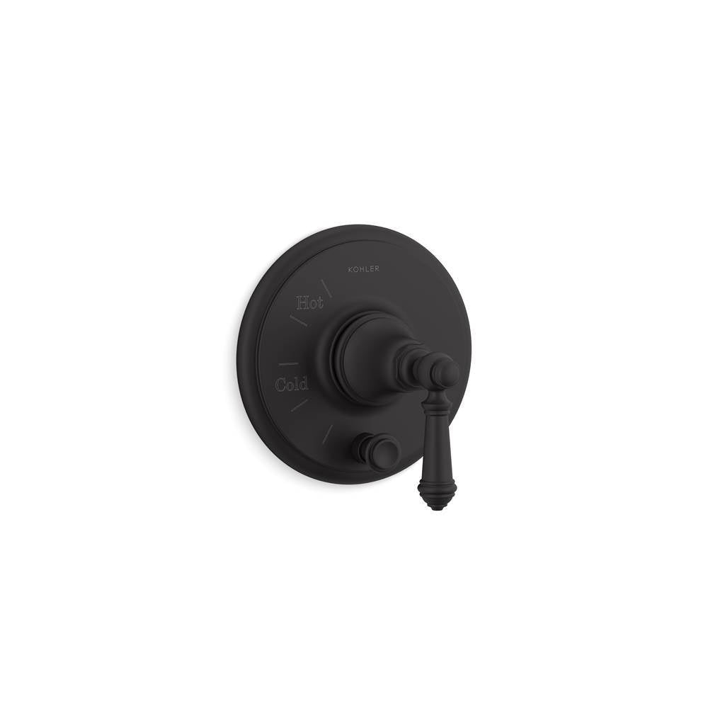 Kohler - Artifacts Rite-Temp valve trim with push-button diverter and lever handle - Matte Black