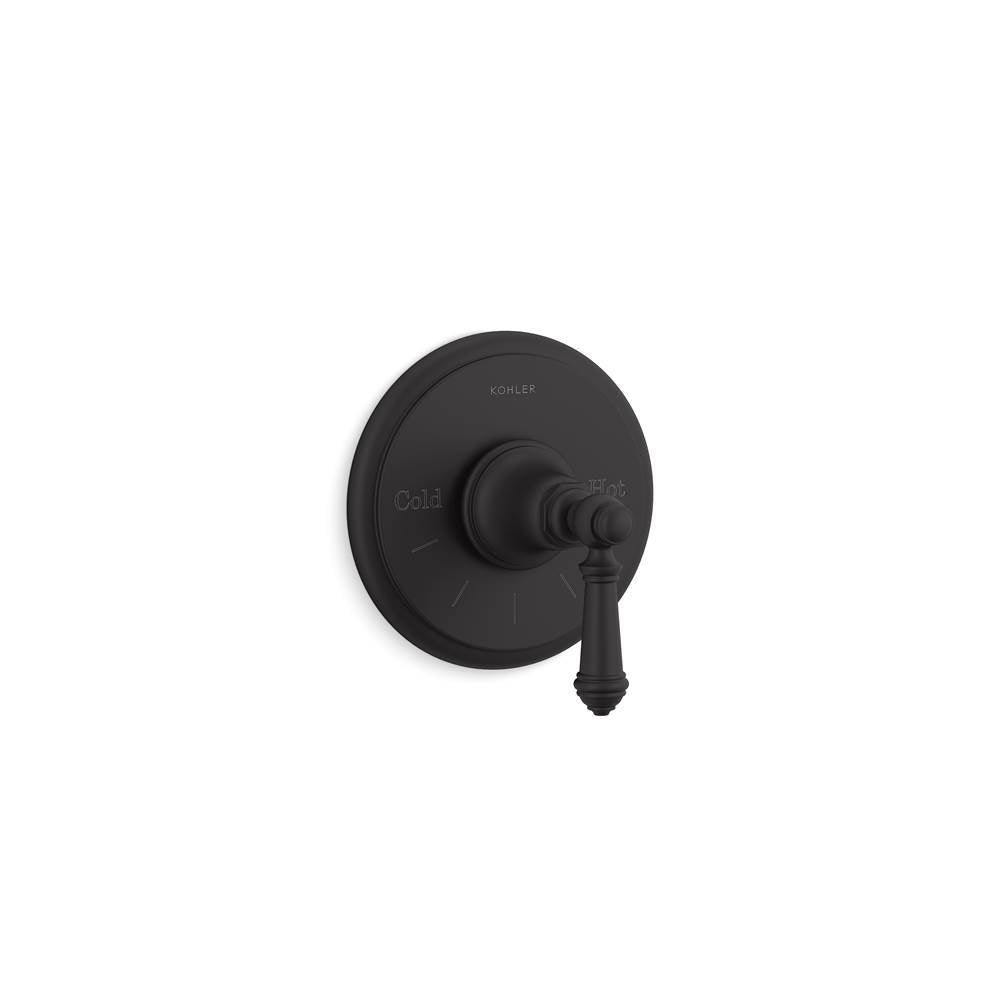 Kohler - Artifacts MasterShower temperature control valve trim with lever handle - Matte Black
