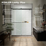 Levity Plus 81-5/8'' H sliding shower door with 3/8''-thick glass