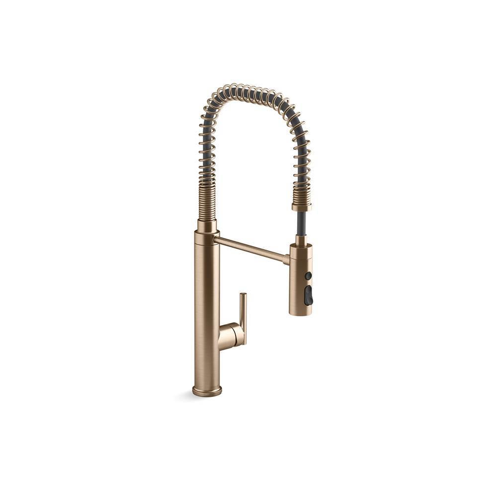 Kohler - Purist Semi-professional kitchen sink faucet with three-function sprayhead - Vibrant Brushed Bronze