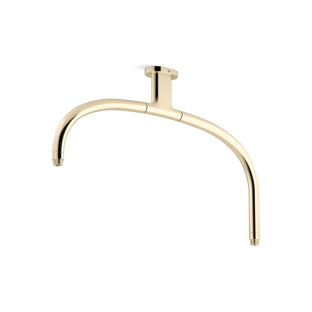 Kohler - Statement Ceiling-mount single-function dual rainhead arm - Vibrant French Gold