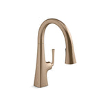 Kohler - Graze Pull-down kitchen sink faucet with three-function sprayhead - Vibrant Brushed Bronze