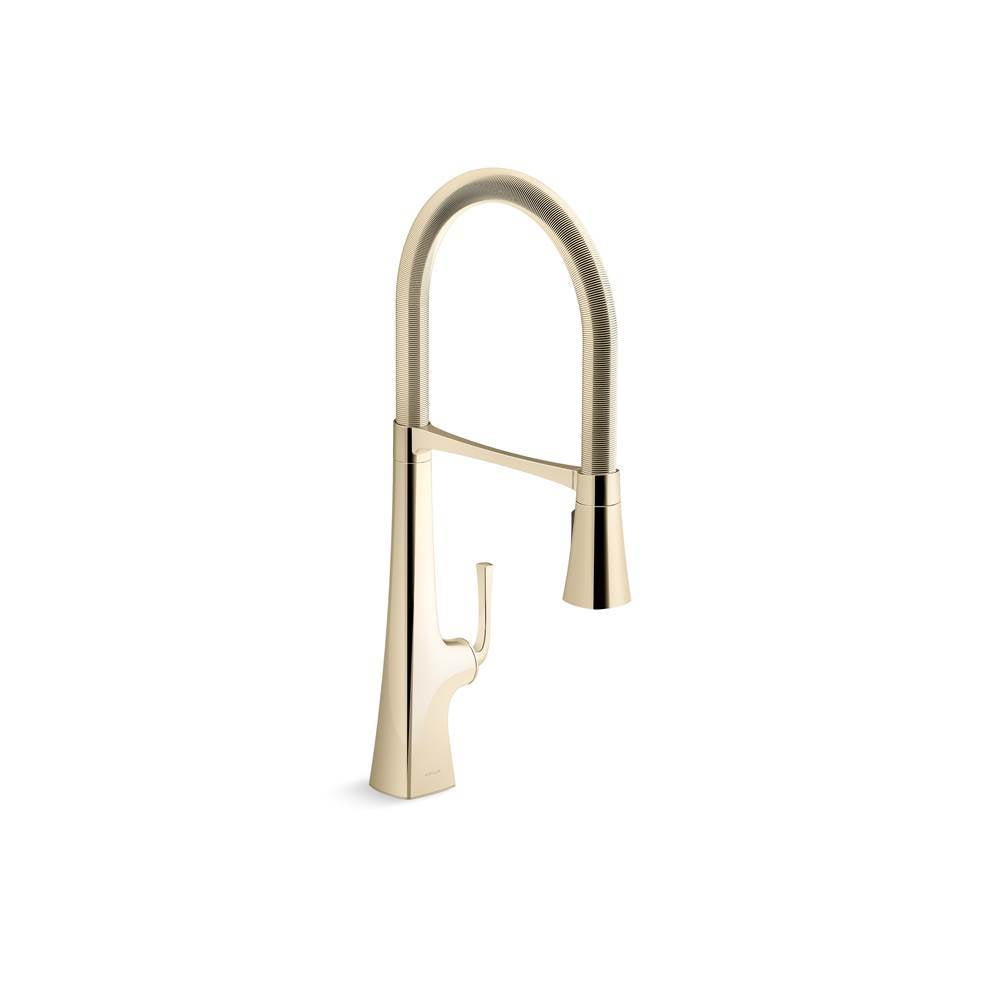 Kohler - Graze Semi-professional kitchen sink faucet with three-function sprayhead - Vibrant French Gold