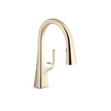 Kohler - Graze Pull-down kitchen sink faucet with three-function sprayhead - Vibrant French Gold