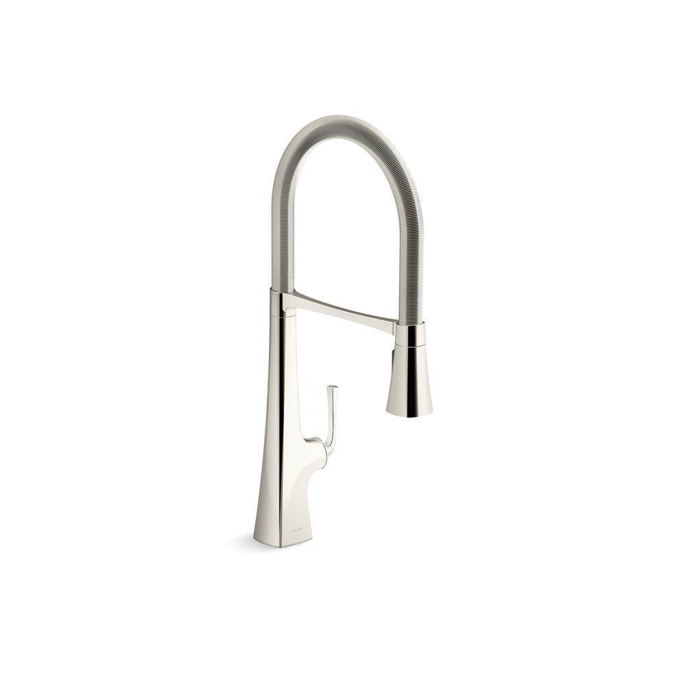 Kohler - Graze Semi-professional kitchen sink faucet with three-function sprayhead - Vibrant Polished Nickel
